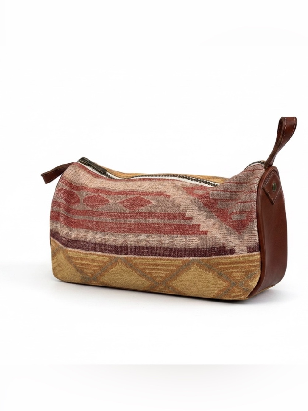 Pendleton Southwestern Pattern Canvas Cosmetic Case — Red, Tan, Brown